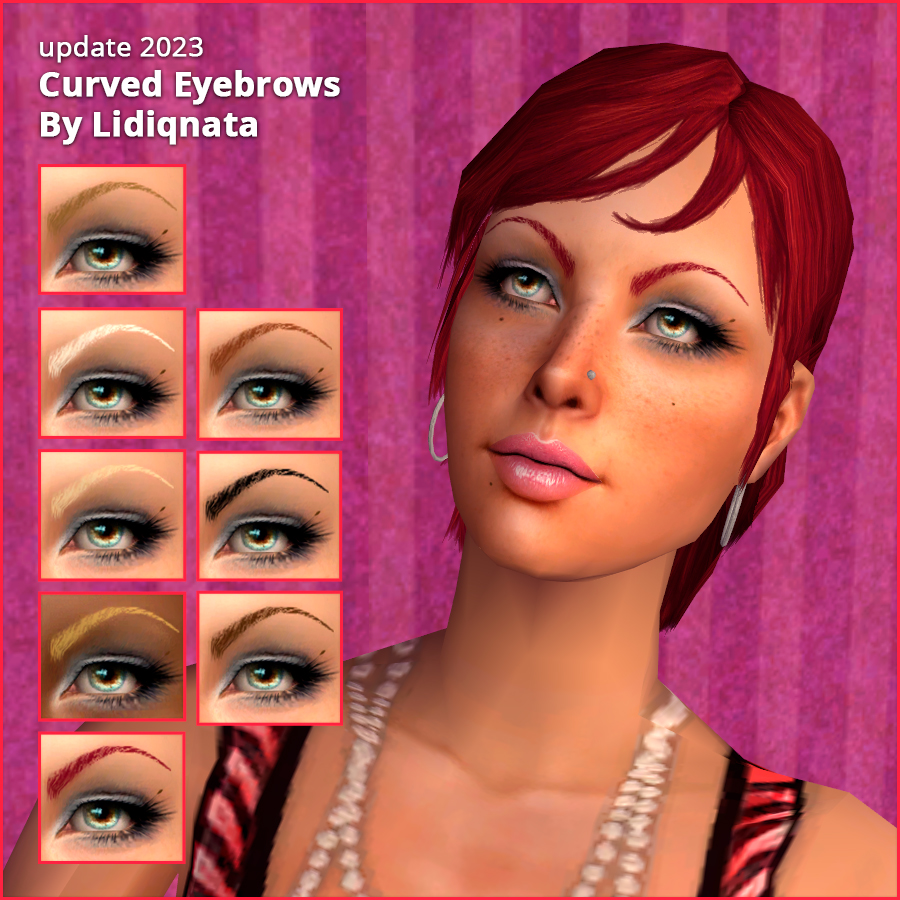 curved eyebrows by lidiqnata for sims 2